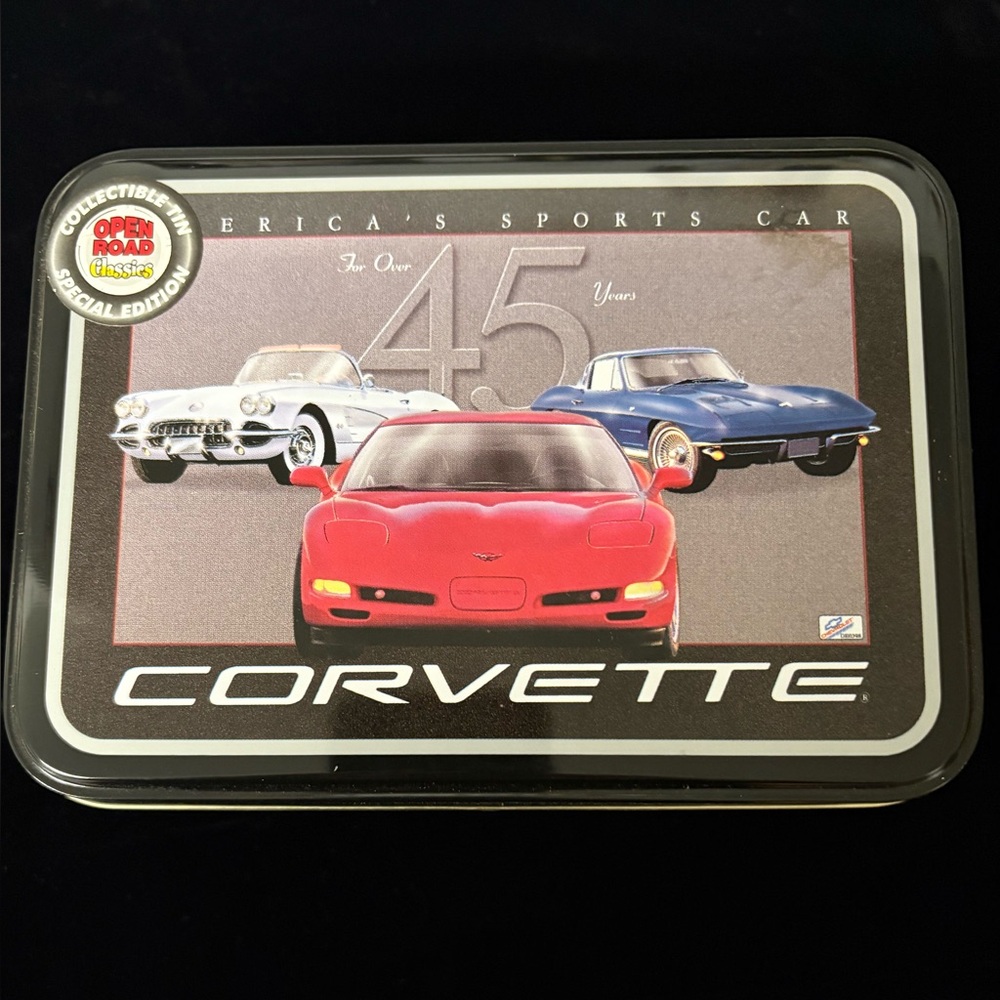 Vintage Corvette 45th Anniversary Music Box: Plays “Little Red Corvette Tune”.